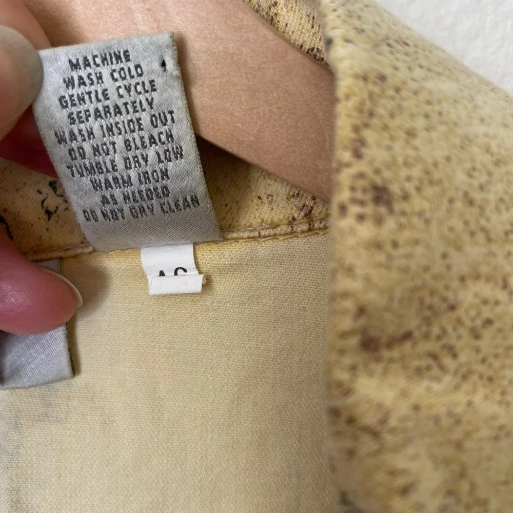 Chico's Yellow Cave Painting Native Design Button Up Light Cotton Jacket - Picture 3 of 13